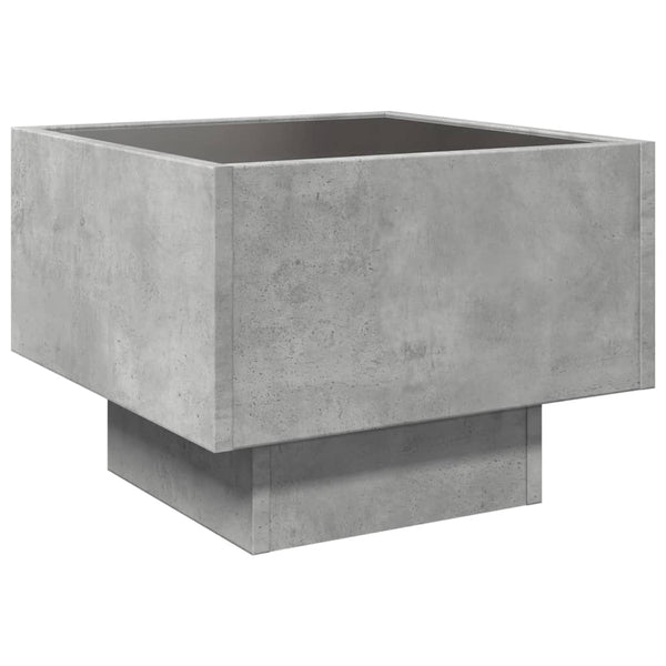 Betonin harmaa sohvapöytä infinity led-valoilla Sefora 40x40x30cm