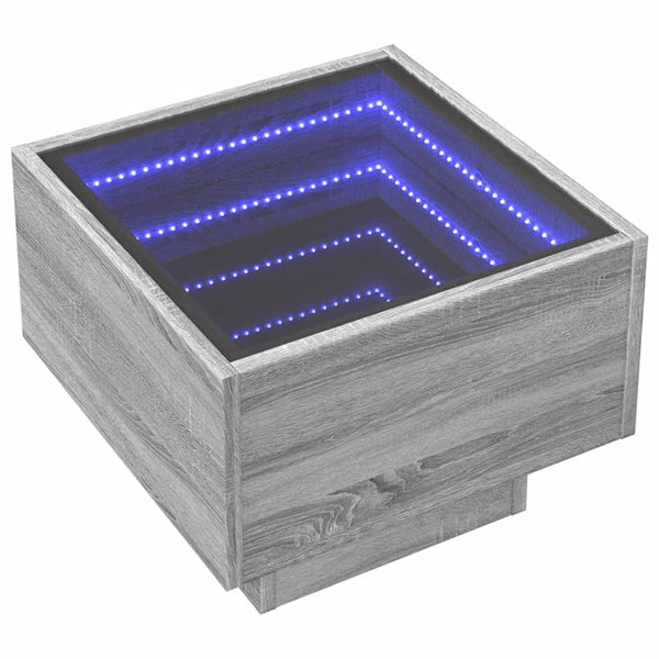 Harmaa sohvapöytä infinity led-valoilla Sefora 40x40x30cm (sonoma)