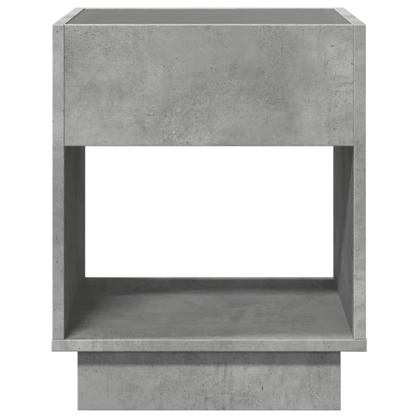 Betongrauer Couchtisch mit Infinity-LEDs Rodian 40x40x50cm