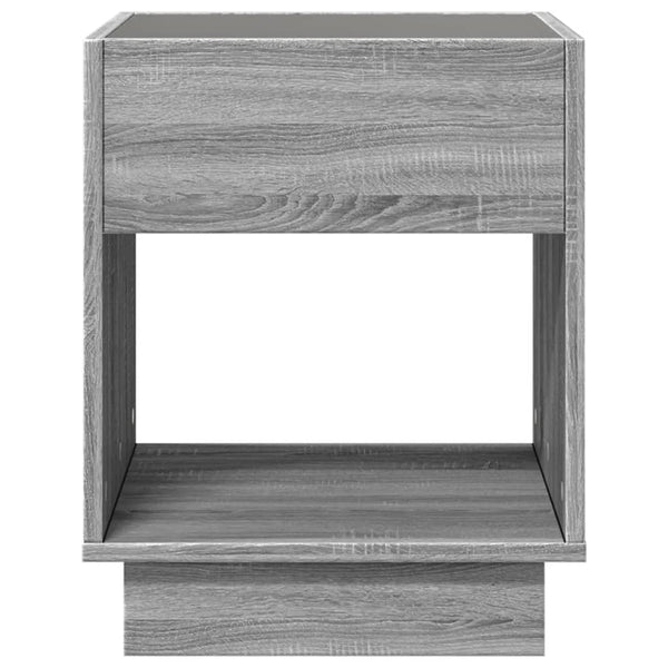 Grauer Couchtisch Infinity mit LED-Beleuchtung Rodian 40x40x50cm (Sonoma)