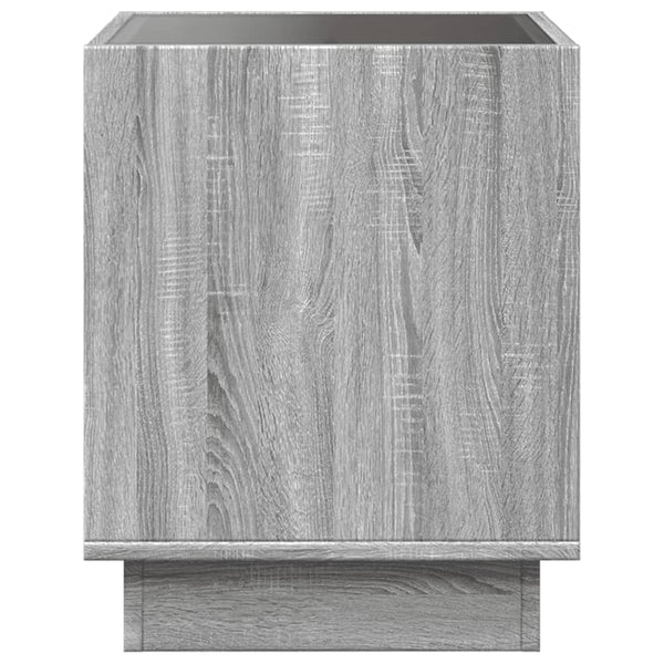 Grauer Couchtisch Infinity mit LED-Beleuchtung Rodian 40x40x50cm (Sonoma)