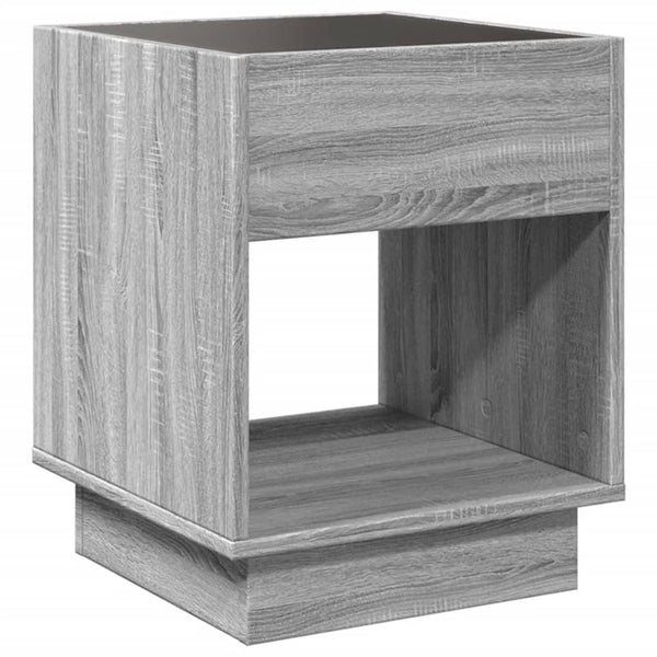 Grauer Couchtisch Infinity mit LED-Beleuchtung Rodian 40x40x50cm (Sonoma)