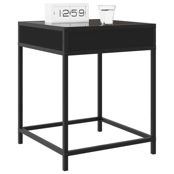 Schwarzer Couchtisch Infinity mit LED-Beleuchtung Filon 40x40x51cm