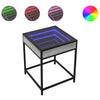 Grauer Couchtisch Infinity LED-Beleuchtung Filon 40x40x51cm (Sonoma)