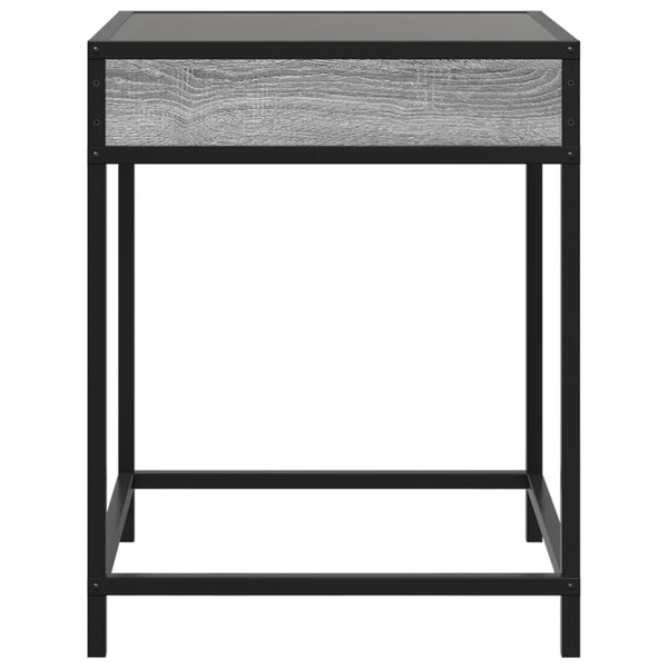 Grauer Couchtisch Infinity LED-Beleuchtung Filon 40x40x51cm (Sonoma)