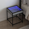 Grauer Couchtisch Infinity LED-Beleuchtung Filon 40x40x51cm (Sonoma)