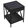 Schwarzer Couchtisch Infinity LED-Beleuchtung Pirosco 40x40x49cm