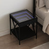Schwarzer Couchtisch Infinity LED-Beleuchtung Pirosco 40x40x49cm