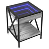 Grauer Couchtisch Infinity mit LED-Beleuchtung Pirosco 40x40x49cm (Sonoma)