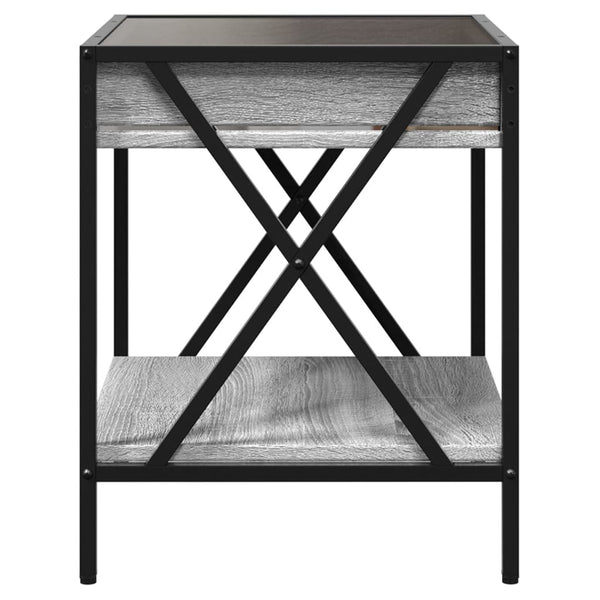 Grauer Couchtisch Infinity mit LED-Beleuchtung Pirosco 40x40x49cm (Sonoma)