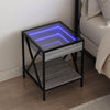 Grauer Couchtisch Infinity mit LED-Beleuchtung Pirosco 40x40x49cm (Sonoma)