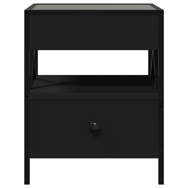 Musta sohvapöytä infinity led-valoilla Cozia 40x40x51cm