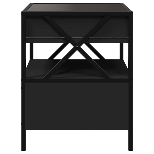Musta sohvapöytä infinity led-valoilla Cozia 40x40x51cm