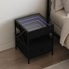 Musta sohvapöytä infinity led-valoilla Cozia 40x40x51cm