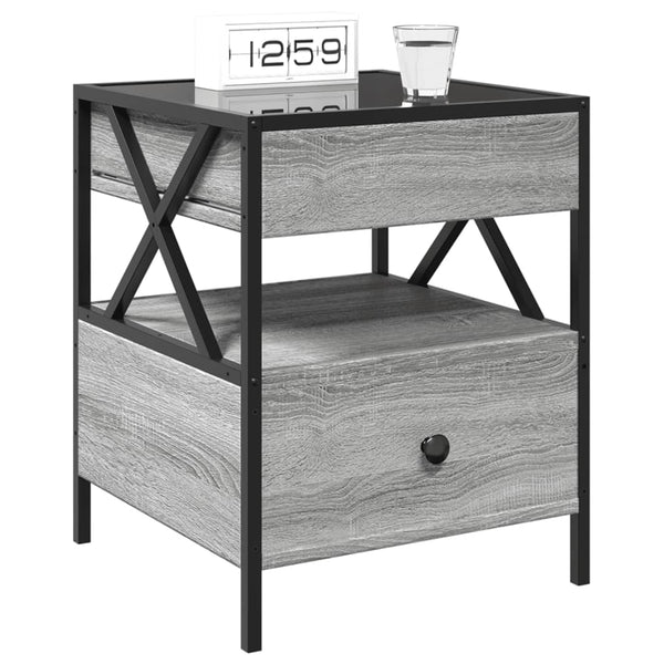 Harmaa sohvapöytä infinity led-valoilla Cozia 40x40x51cm (sonoma)