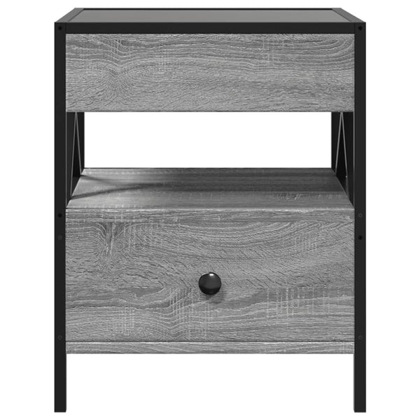 Harmaa sohvapöytä infinity led-valoilla Cozia 40x40x51cm (sonoma)