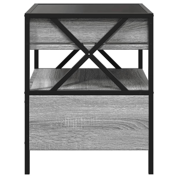 Harmaa sohvapöytä infinity led-valoilla Cozia 40x40x51cm (sonoma)