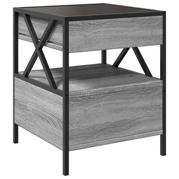 Harmaa sohvapöytä infinity led-valoilla Cozia 40x40x51cm (sonoma)
