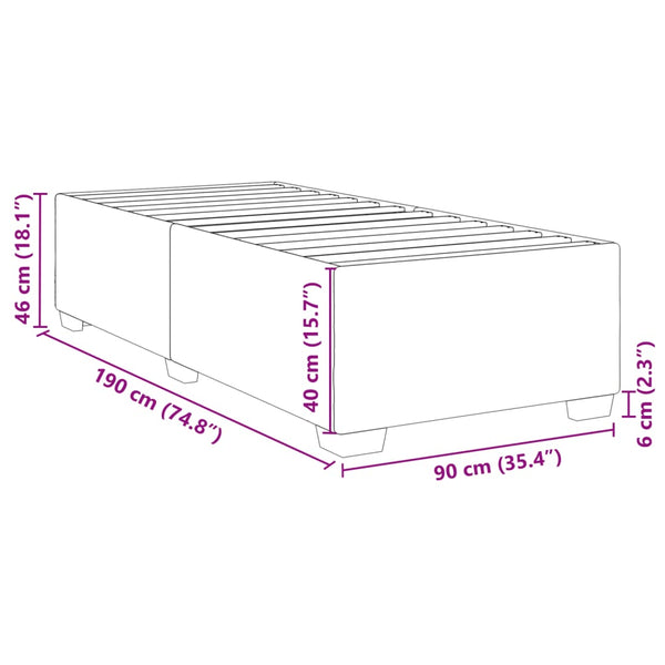 Dunkelgrauer Bettrahmen Pl 90x190cm (Samt)