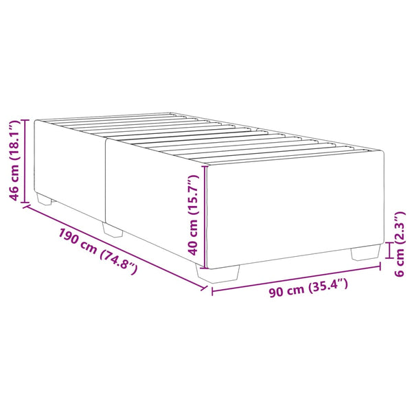 Schwarzes Bettgestell Pl 90x190cm (Samt)