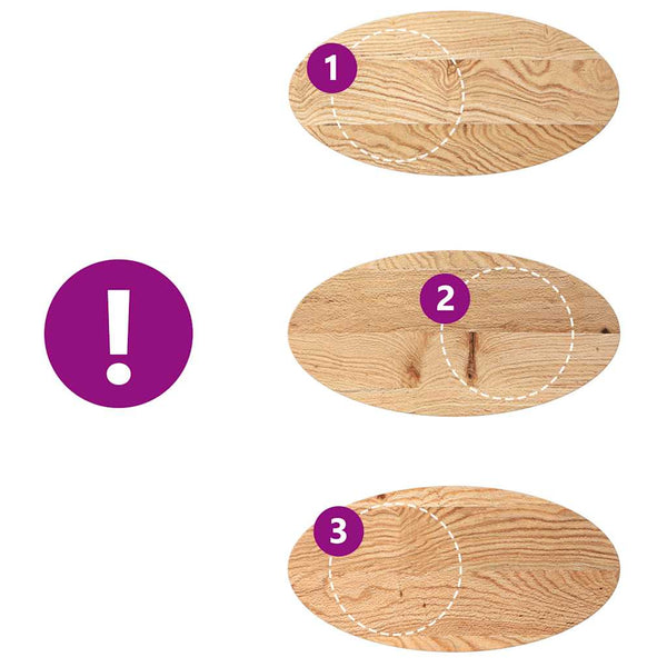 Tischplatte Cosetta 80x40x2cm (Massivholz Eiche oval)
