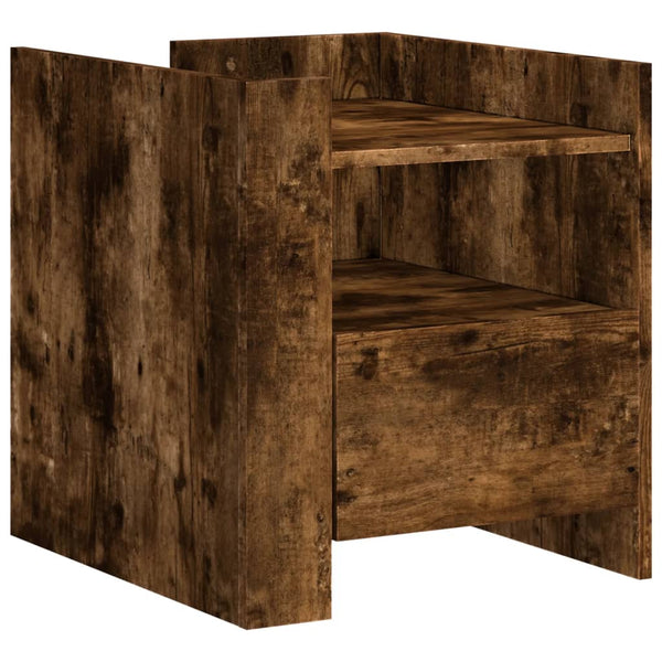 Nachttisch Mihaila 45x50x50cm geräucherte Eiche (Holz)