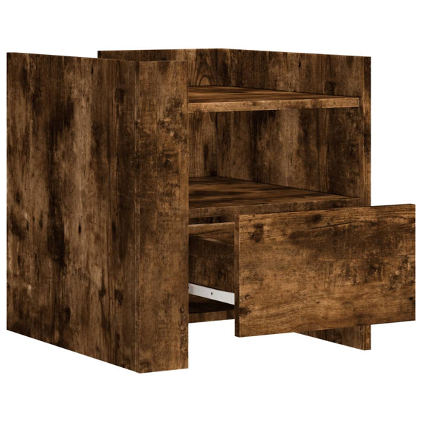 Nachttisch Mihaila 45x50x50cm geräucherte Eiche (Holz)