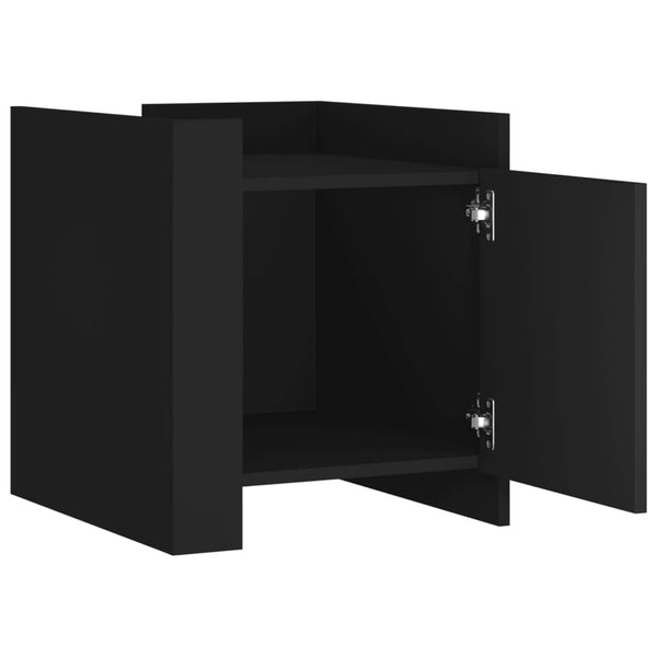 Nachttisch Falon Schwarz 45x50x50cm (Holz)