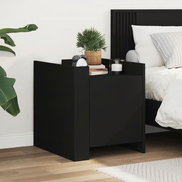 Nachttisch Falon Schwarz 45x50x50cm (Holz)