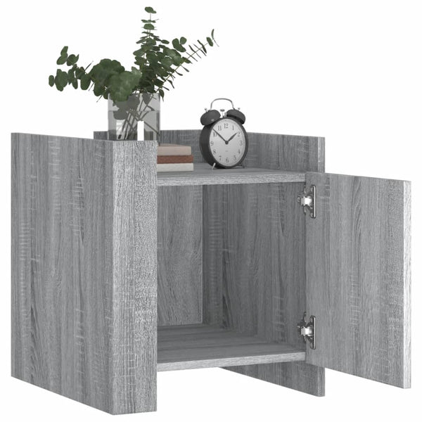 Grauer Nachttisch Falon 45x50x50cm (Holz)