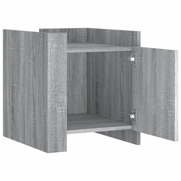 Grauer Nachttisch Falon 45x50x50cm (Holz)
