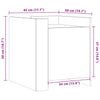 Grauer Nachttisch Falon 45x50x50cm (Holz)