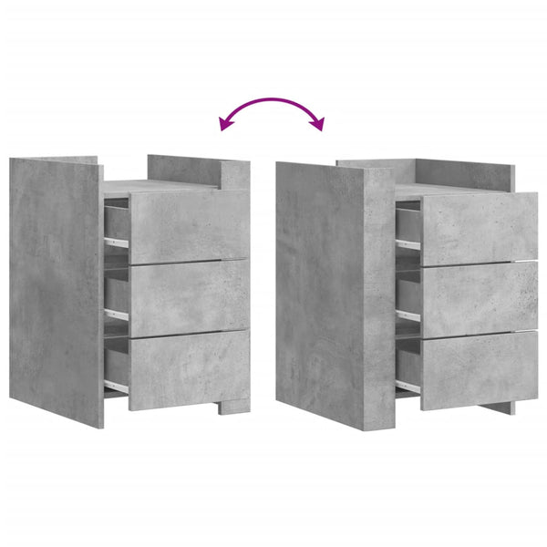 Nachttisch Latitia betongrau 45x50x65cm (Holz)