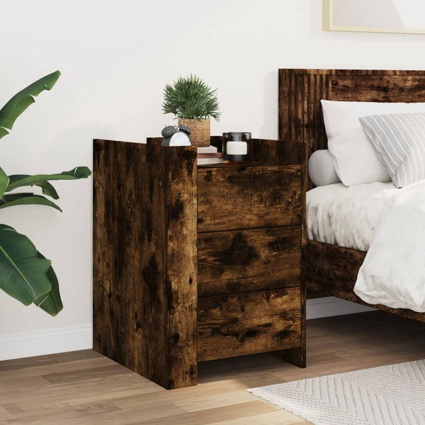 Nachttisch Latitia, Räuchereiche, 45x50x65cm (Holz)