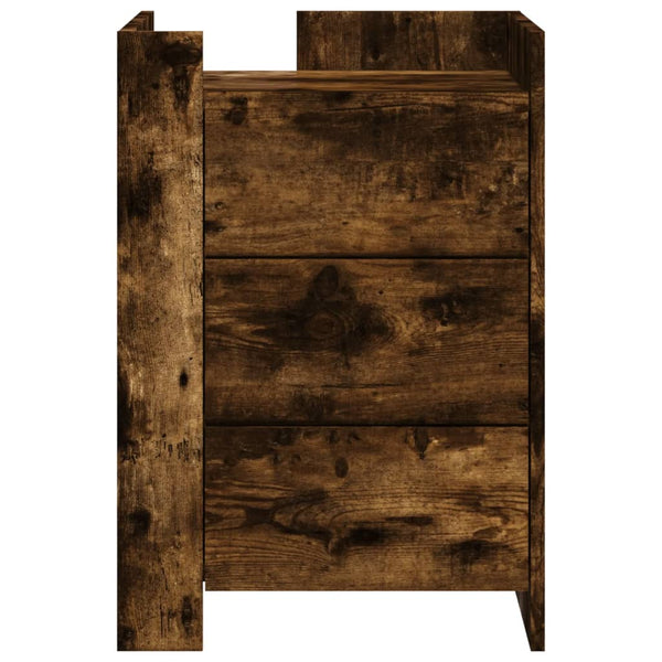 Nachttisch Latitia, Räuchereiche, 45x50x65cm (Holz)