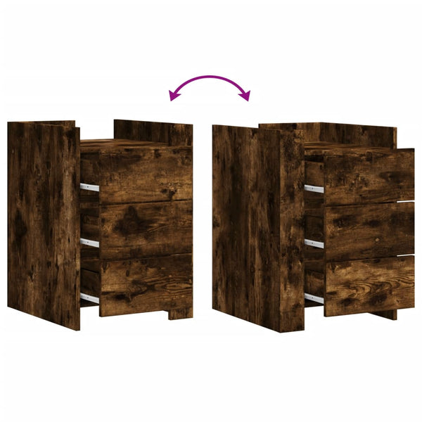 Nachttisch Latitia, Räuchereiche, 45x50x65cm (Holz)