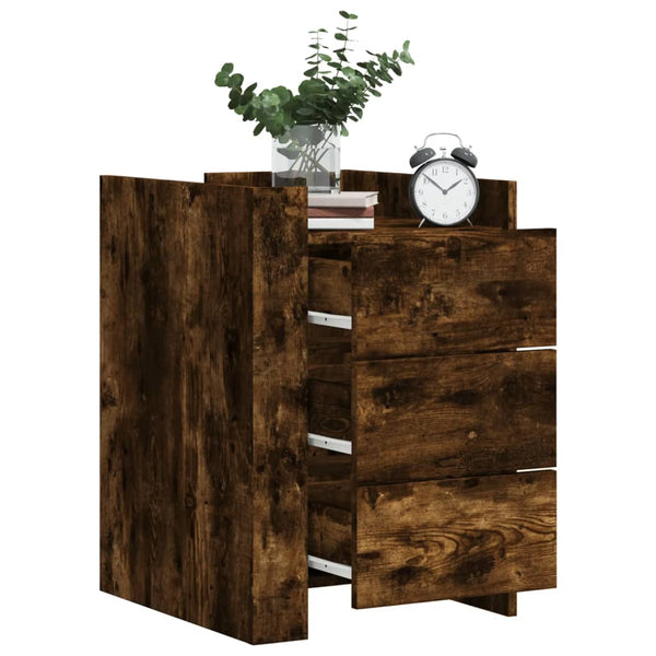Nachttisch Latitia, Räuchereiche, 45x50x65cm (Holz)