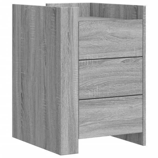 Nachttisch Latitia grau 45x50x65cm (Holz)