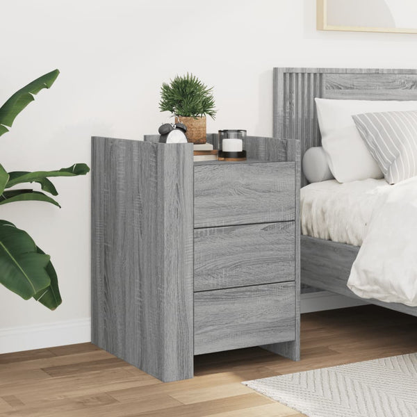 Nachttisch Latitia grau 45x50x65cm (Holz)