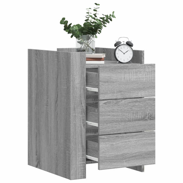 Nachttisch Latitia grau 45x50x65cm (Holz)