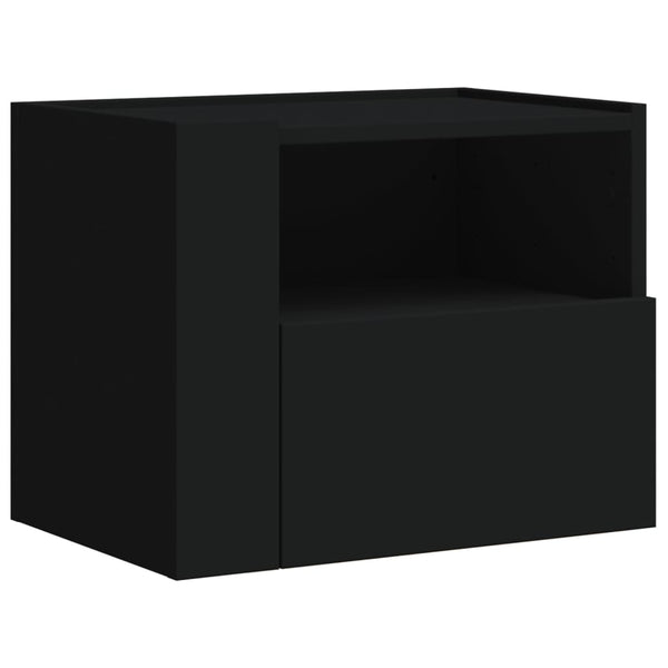 Schwarzer wandmontierter Nachttisch Danet 45x30x35cm