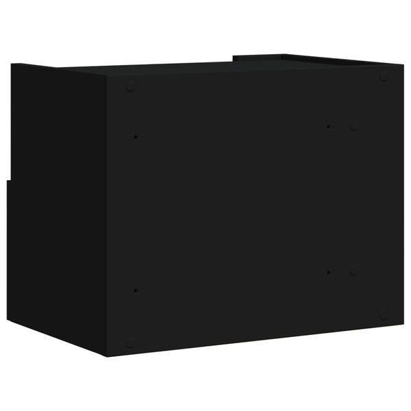 Schwarzer wandmontierter Nachttisch Danet 45x30x35cm