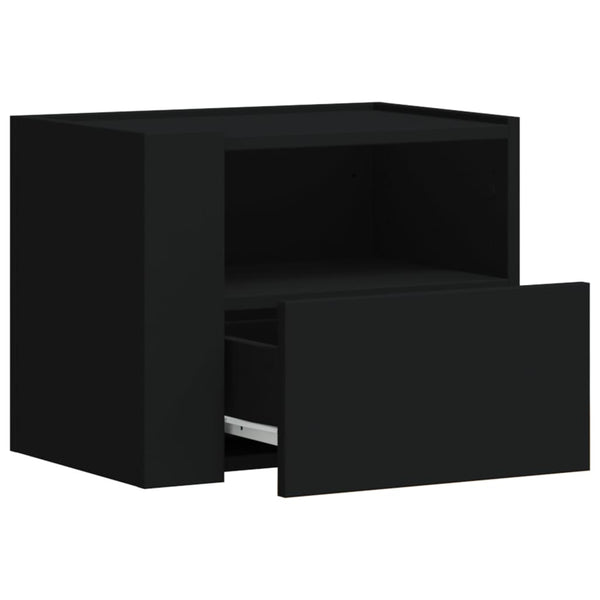 Schwarzer wandmontierter Nachttisch Danet 45x30x35cm