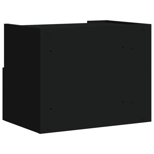 Schwarze wandmontierte Nachttische Danet 45x30x35cm (2 Stück)