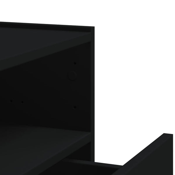 Schwarze wandmontierte Nachttische Danet 45x30x35cm (2 Stück)