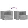 Grauer wandmontierter Nachttisch Danet 45x30x35cm