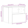 Grauer wandmontierter Nachttisch Danet 45x30x35cm