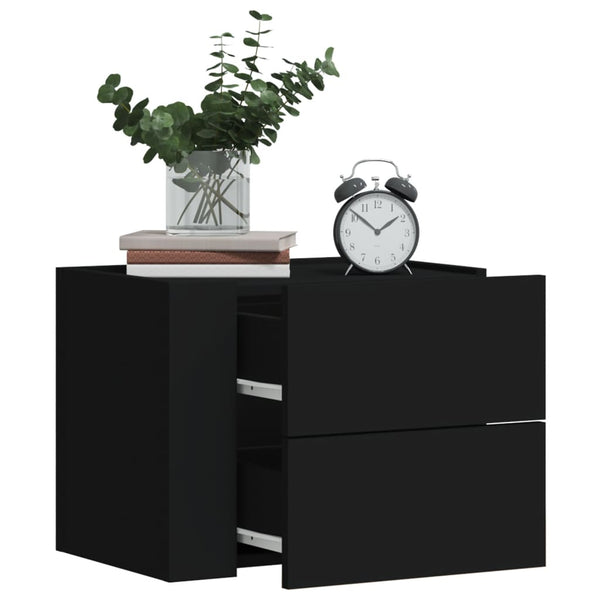 Schwarzer Wandnachttisch Lombada 45x30x35cm