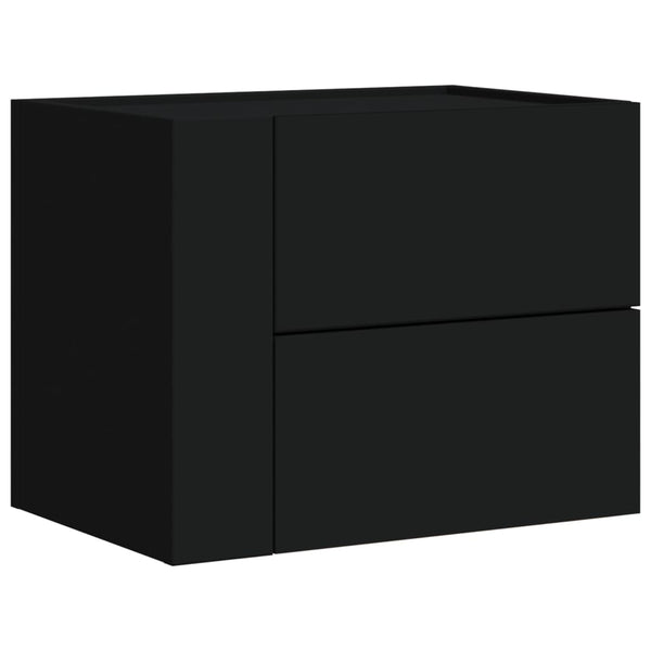 Musta seinäkiinnitettävät yöpöydät Lombada 45x30x35cm (2 kpl)