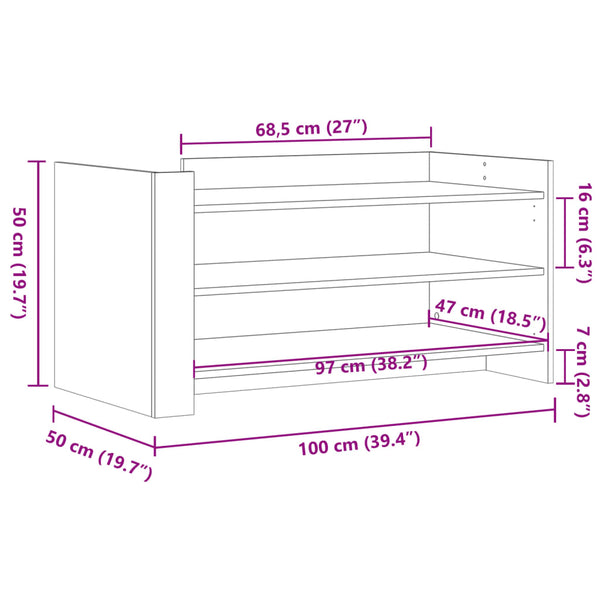 Schwarzer Couchtisch Marilynn 100x50x50cm (Holz)